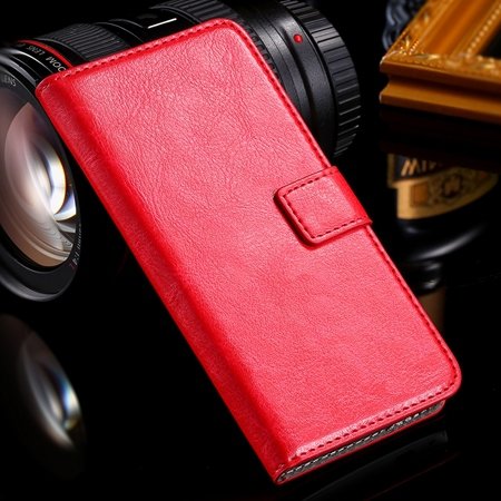 One M7 Wallet Pu Leather Case For Htc One M7 801E Stand Flip Case 32267923262-5-Red
