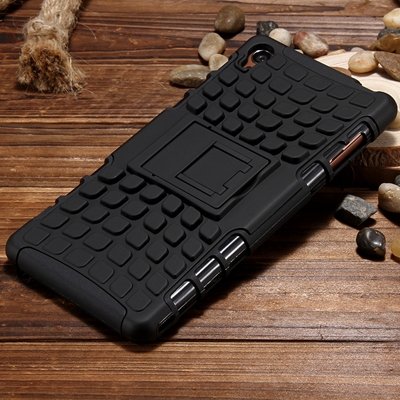 Z3 Case Retro Cool Luxury Slip-Proof Kick-Stand Armor Case For Son 32270150376-3-Black