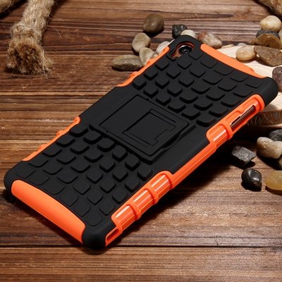 Z3 Case Retro Cool Luxury Slip-Proof Kick-Stand Armor Case For Son 32270150376-6-Orange