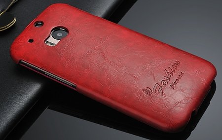 M8 Case Soft Feeling Wax Pu Leather Case For Htc One M8 Flip Cell 32267803160-2-Red