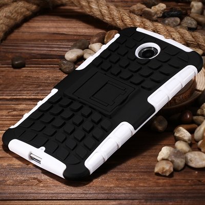 2 In 1 Style Rugged Heavy Duty Armor Case For Motorola Moto Nexus 32294434838-8-White