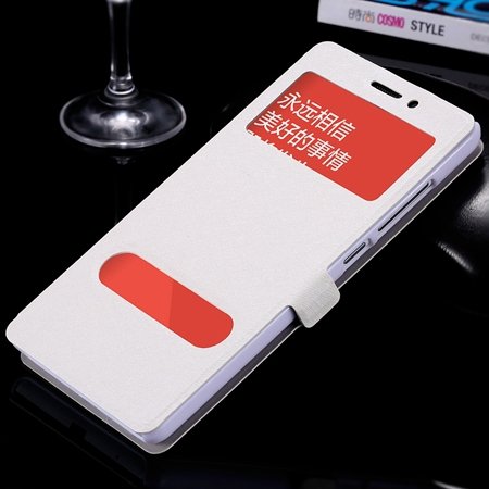 Luxury Soft Silk Pu Leather Case For Xiaomi Redmi Note Smart Windo 32283770203-2-Sliver