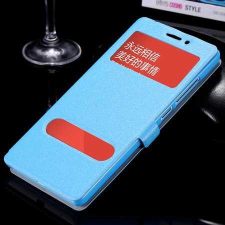 Luxury Soft Silk Pu Leather Case For Xiaomi Redmi Note Smart Windo 32283770203-4-Sky Blue