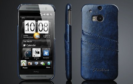 M8 Case Black Retro Luxury Wax Glossy Pu Leather Case For Htc One 2047286840-4-Blue