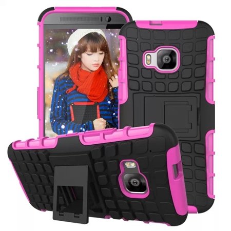 M9 Hard Case Luxury Pc + Tpu Hybird Armor Case For Htc One M9 Rugg 32297666464-8-Hot Pink