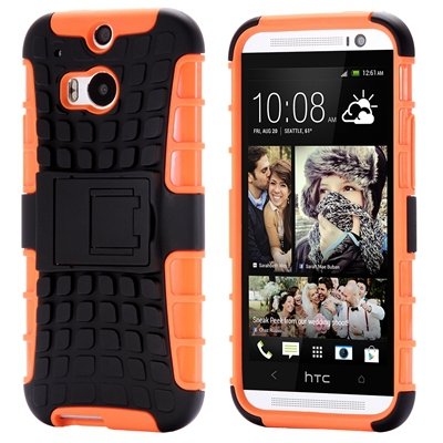 Retro Luxury Hard Pc + Soft Silicone Hybrid Case For Htc One M8 Ki 32294277993-2-Orange
