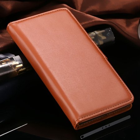 For Xperia Z2 Stand Wallet Case Vintage Luxury Plain Pu Leather Ca 32271440290-2-Brown