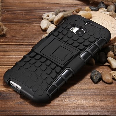 M8 Hard Back Case Luxury Retro Slip-Proof Kick-Stand Case For Htc 32295588948-7-Black