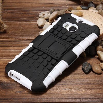 M8 Hard Back Case Luxury Retro Slip-Proof Kick-Stand Case For Htc 32295588948-8-White