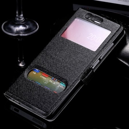 For Xiaomi4 Smart Cell Phone Cases Luxury Soft Slim Silk Pu Leathe 32283773119-1-Black