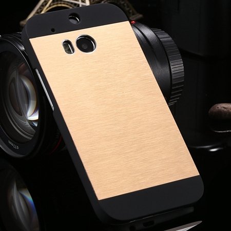 Deluxe Retro Aluminum Metal Case For Htc One M8 Electroplate Chrom 1927099860-3-Gold
