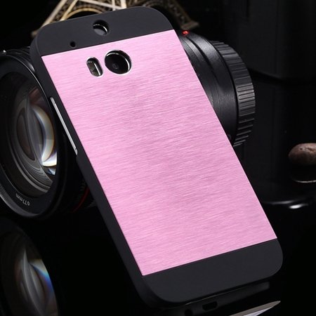 Deluxe Retro Aluminum Metal Case For Htc One M8 Electroplate Chrom 1927099860-4-Pink
