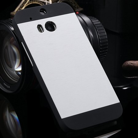 Deluxe Retro Aluminum Metal Case For Htc One M8 Electroplate Chrom 1927099860-6-Silver