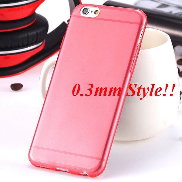 Latest Flexible Soft High Transparent Case For Iphone 6 4.7'' Clea 2042995313-10-Thin red