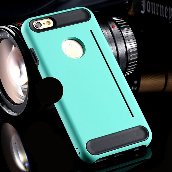 I6 Armor Case Hard Pc + Soft Silicone Back Cover For Iphone 6 4.7I 32249447402-1-mint green