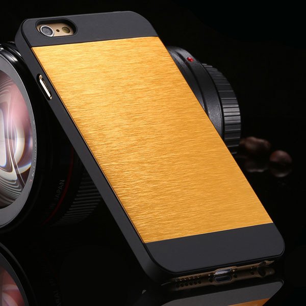 I6 Slim Case Aluminum Metal Brush Back Cover For Iphone 6 4.7Inch 32231887341-9-deep yellow gold