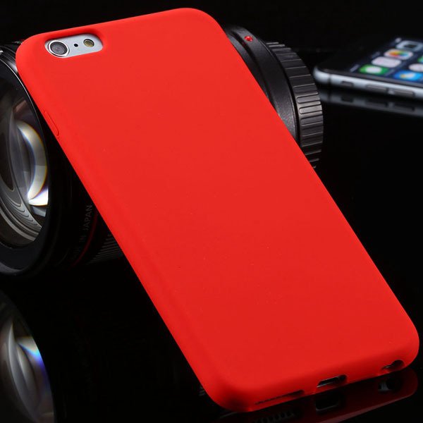 Ultra Soft Silicone Cover For Iphone 6 Plus 5.5Inch Back Phone Cas 2053450499-5-red