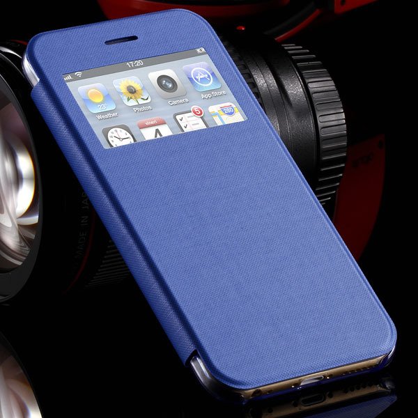 I6 Window View Display Full Flip Case For Iphone 6 4.7Inch Mobile 32232361691-7-sky blue