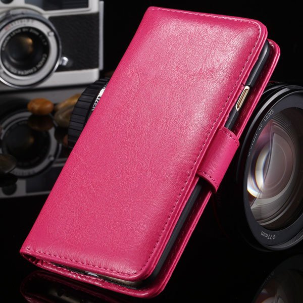 I6 Flip Case Stand Pu Leather Cover For Iphone 6 4.7Inch Wallet Ba 1990100255-7-hot pink