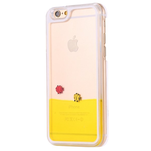 I6 Dynamic Quicksand Back Case Clear Cover Flow With Liquid Fish F 32277186221-7-fish yellow