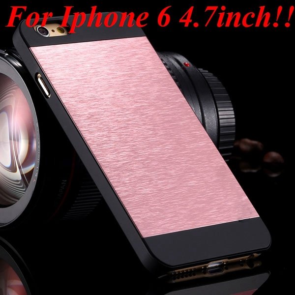 I6/6Plus Aluminum Shiny Metal Brush Hard Cover For Iphone 6 4.7Inc 32232320776-17-pink for iphone 6