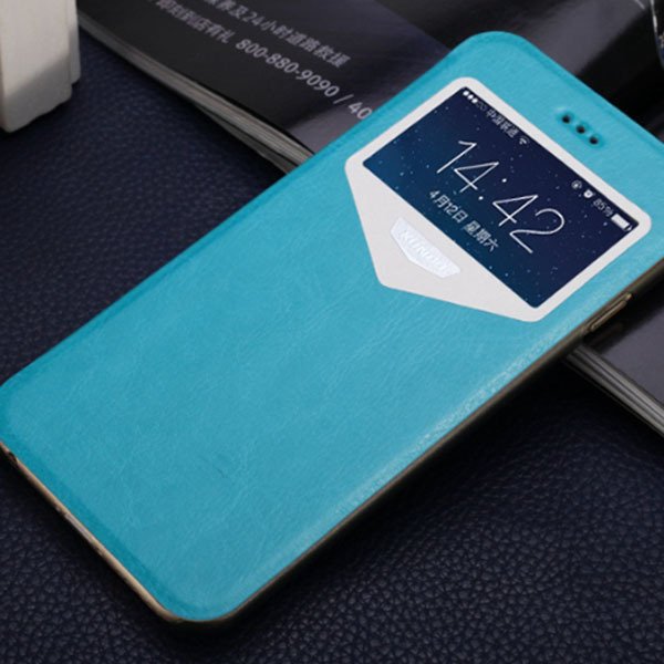 Super Thin Full Cover For Iphone 6 4.7Inch Pu Leather Window View 32216312142-3-blue
