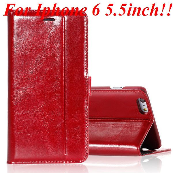 I6 Plus Genuine Leather Case Flip Cover For Iphone 6 Plus 5.5 Inch 32236644902-2-red