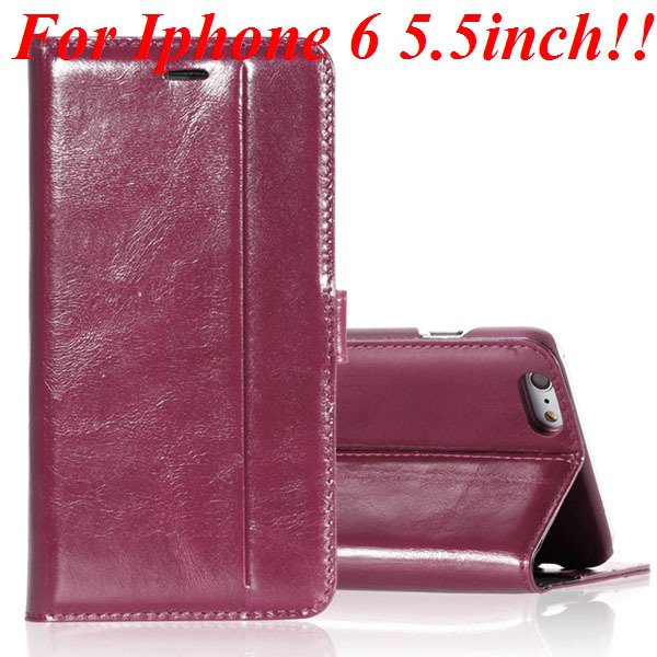 I6 Plus Genuine Leather Case Flip Cover For Iphone 6 Plus 5.5 Inch 32236644902-6-hot pink