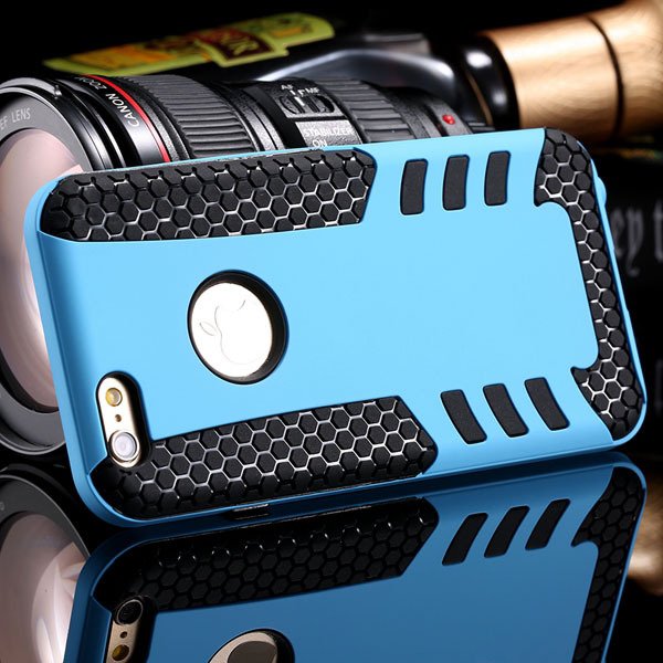 Anti-Knock Rocket Back Case For Iphone 6 4.7Inch Hard Pc Frame + S 32249540997-1-sky blue