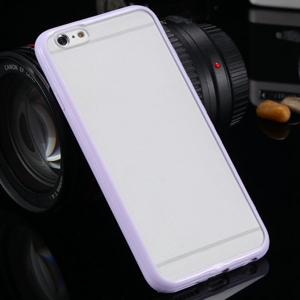 I6 Candy Color Case Fashion Mat Pc + Tpu Frame Clear Cover For Iph 32303226521-5-purple