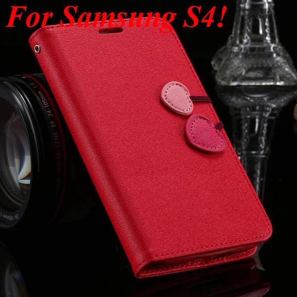 For Samsung S5 S4 S3 Luxury Pu Leather Case Full Protect Cover For 1879055763-1-red for S4