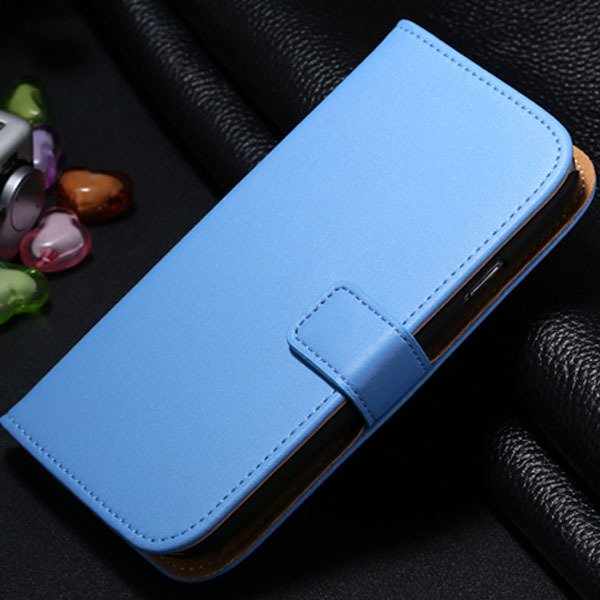 S3 Genuine Leather Case Flip Wallet Cover For Samsung Galaxy S3 Si 1772136100-4-blue