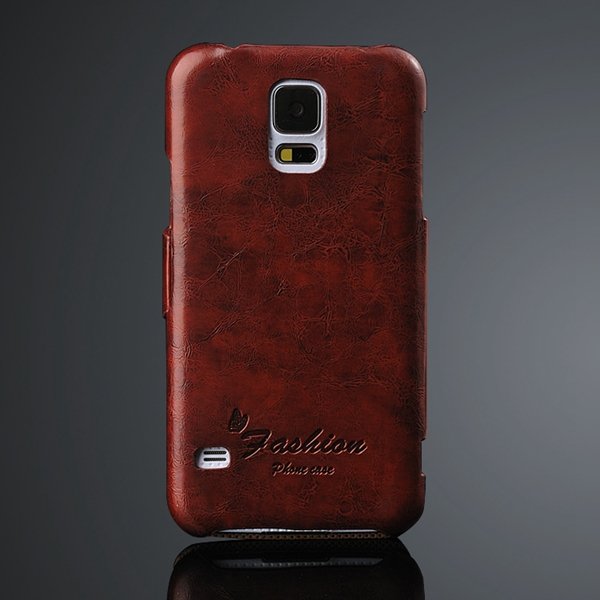 Newest Grease Glazed Pu Leather Wallet Cover For Samsung Galaxy S5 2046059776-5-brown
