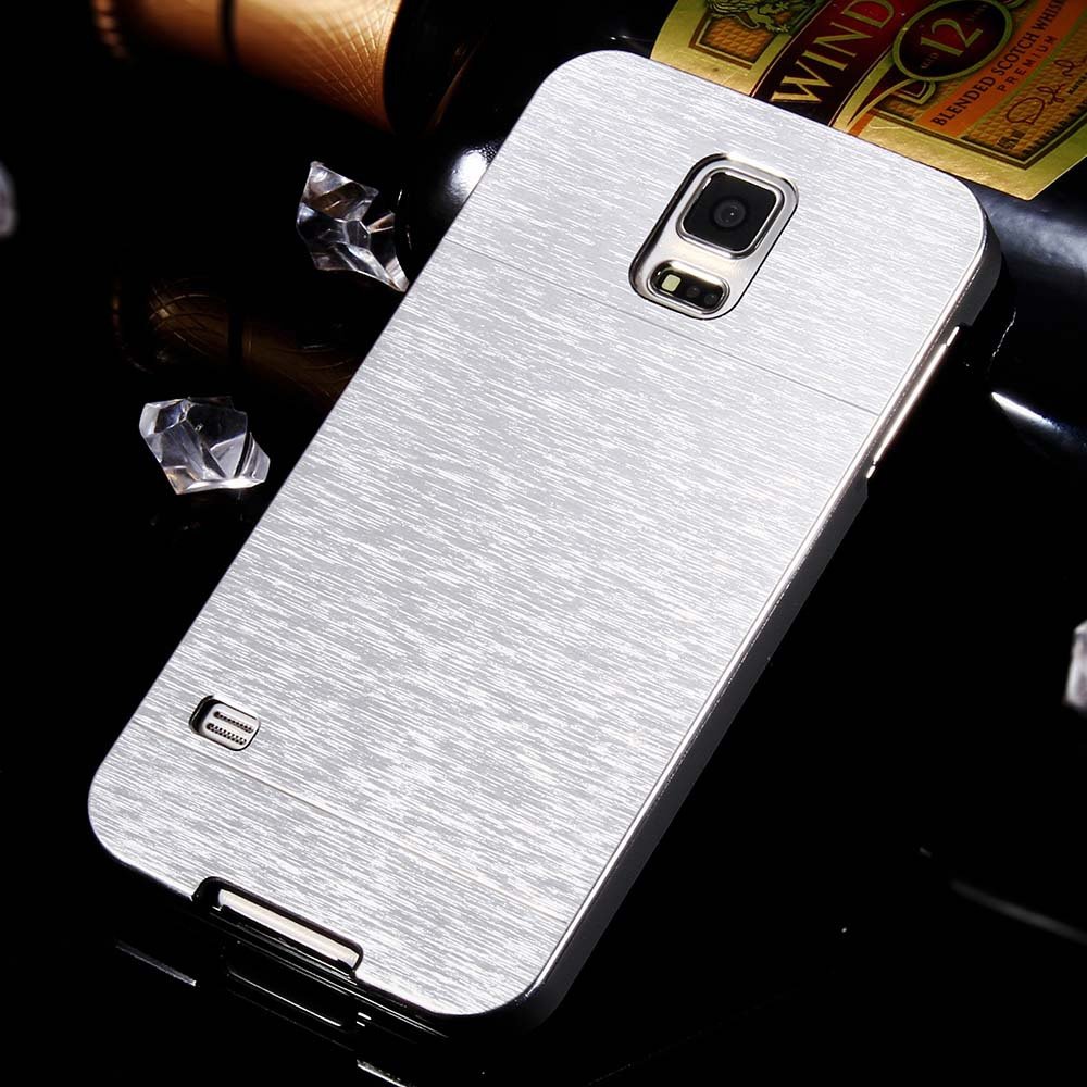 S5 Aluminum Deluxe Gold Metal Brush Back Case For Samsung Galaxy S 32237608035-1-silver