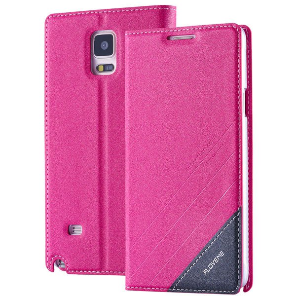 For Note 4 Magnetic Flip Case Original Pu Leather Handmade Cover F 32266173439-3-hot pink