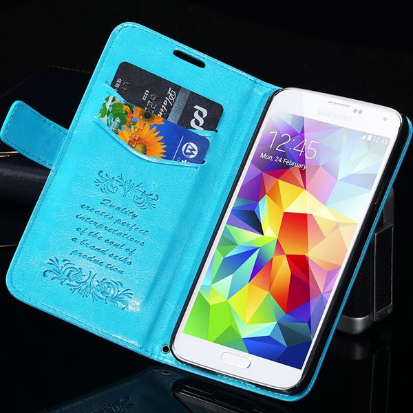 S5 Flip Case With Card Insert Full Protect Cover For Samsung Galax 1871229003-4-blue