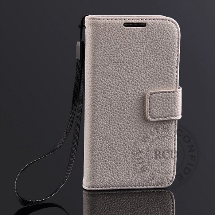 S4 Mini Lychee Pattern Leather Case For Samsung Galaxy S4 Mini I91 1274029657-2-White