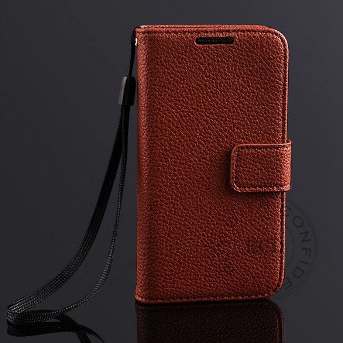 S4 Mini Lychee Pattern Leather Case For Samsung Galaxy S4 Mini I91 1274029657-5-Brown