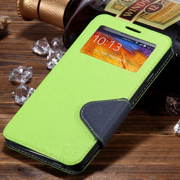 For Note 3 View Case Flip Cell Phone Cover For Samsung Galaxy Note 1961185459-8-green
