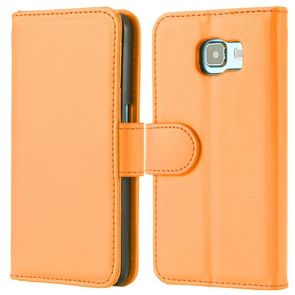 S6 Flip Pu Leather Cover Luxury Full Protect Skin Case For Samsung 32299079566-9-orange
