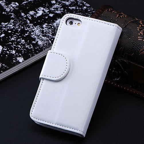 5C Luxury Pu Leather Case Photo Frame Wallet Book Cover For Iphone 1330010949-3-White