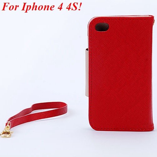 4S 5S Flip Case Wallet Leather Cover For Iphone 4 4S 4G 5 5S 5G Ph 1848716552-10-red for 4S