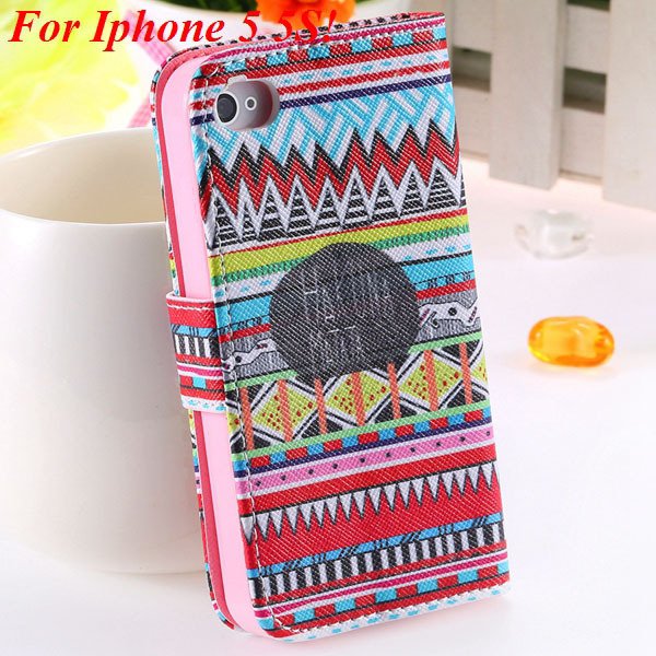 Matt Color Printed Flip Leather Case For Iphone 4 4S 4G 5 5S 5G Wa 1925063846-18-5s Small Cultral