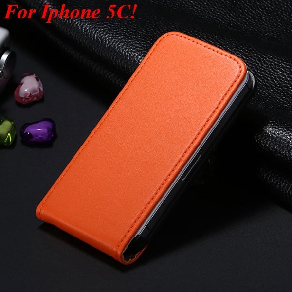 5C Genuine Leather Case Flip Cover For Iphone 5C Vertical Mobile P 1855464865-5-orange for 5C