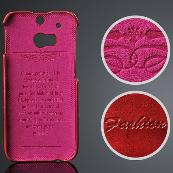 M8 Back Pu Leather Case Card Slot Deluxe Cover For Htc One M8 Slim 32237304154-2-red