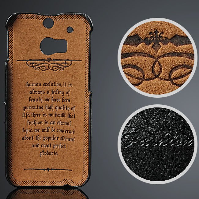 M8 Genuine Leather Case Vogue Fashion Card Insert Back Cover For H 32237300662-3-black