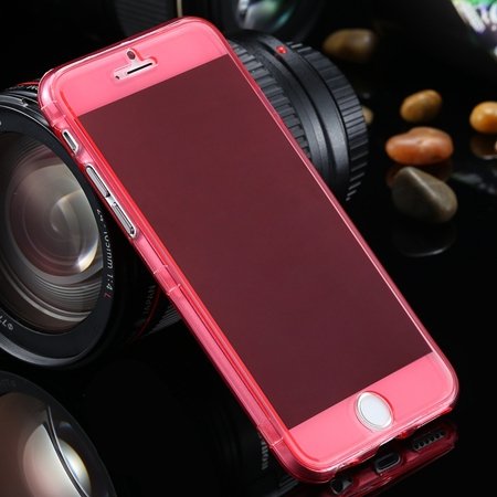 Ultra Light Transparent Slim Tpu Soft Flip Case For Iphone 6 4.7"" 2032639495-3-Red