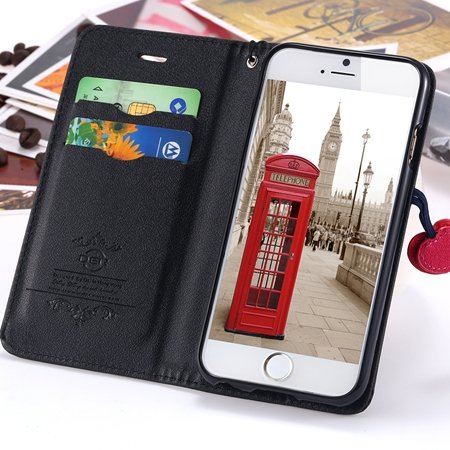 Newest Girl'S Cute Cherry Leather Phone Cases For Iphone 6 Case St 2054232220-1-Black