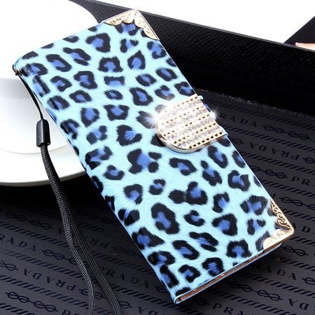 Cool Elegent Animal Leopard Leather Case For Iphone 6 4.7Inch Shin 32264556550-3-Sky Blue