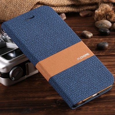 Retro Luxury Soft Feeling Cloth + Linen Pu Leather Case For Iphone 32274222249-4-Dark Blue